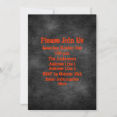 Creepy Pumpkin Face Halloween Invitation Kaart (Achterkant)