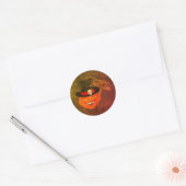 Creepy Pumpkin Face Halloween Ronde Sticker (Envelop)