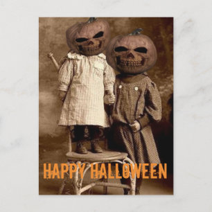 Creepy Pumpkin Head Kinder Halloween Briefkaart