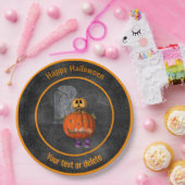 Creepy Pumpkin Man Gepersonaliseerde Halloween Par Papieren Bordje (Feest)