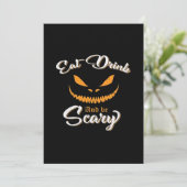 Creepy Pumpkin Monster Halloween Feestdagenkaart (Staand voorkant)