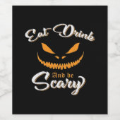 Creepy Pumpkin Monster Halloween Wijn Etiket (Enkel label)