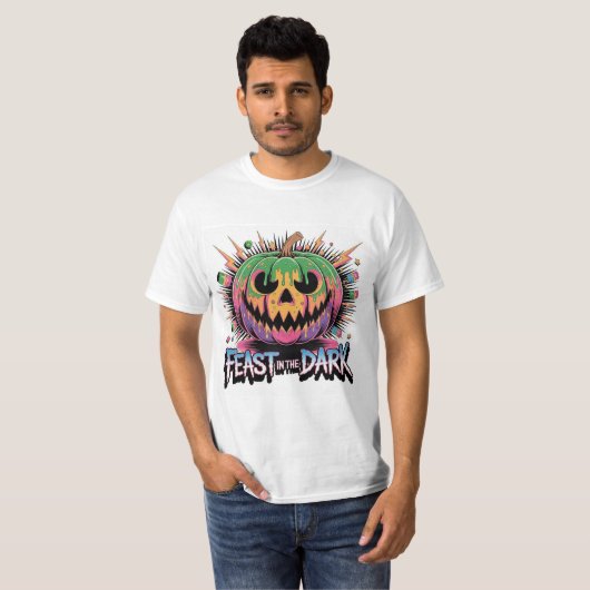 Creepy Pumpkin Pop Culture Graphic T-shirt (Voorkant volledig)