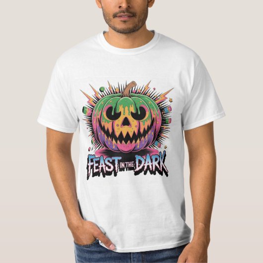 Creepy Pumpkin Pop Culture Graphic T-shirt (Voorkant)