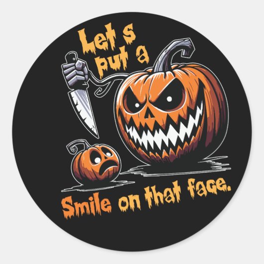 Creepy Pumpkin "Smile On Face" Sticker (Voorkant)
