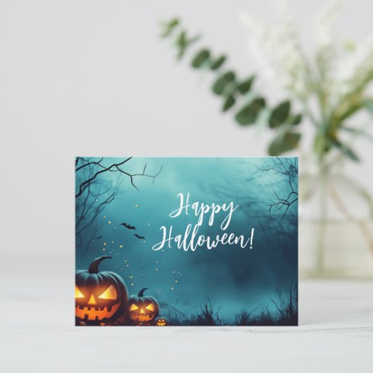 Creepy Pumpkins beroemd gemaakt door Night Hallowe Briefkaart (Staand voorkant)