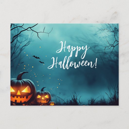 Creepy Pumpkins beroemd gemaakt door Night Hallowe Briefkaart (Voorkant)