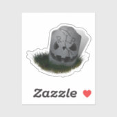 Creepy R.I.P. Grave Stone Halloween Sticker (Vel)