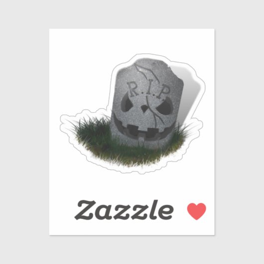 Creepy R.I.P. Grave Stone Halloween Sticker (Vel)