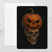 Creepy Realistic Halloween Pumpkin Skull Sticker Kaart (Voorkant / Achterkant)