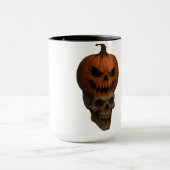 Creepy Realistic Halloween Pumpkin Skull Sticker Mok (Midden)