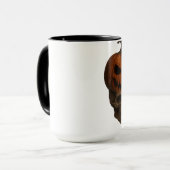 Creepy Realistic Halloween Pumpkin Skull Sticker Mok (Voorkant links)