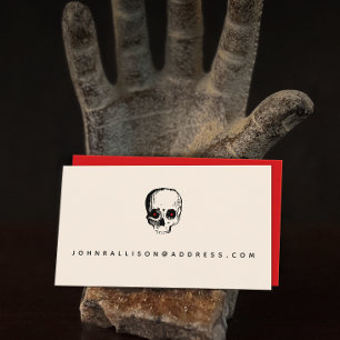 Creepy Red Eye Skull Calling Card Contactkaartje
