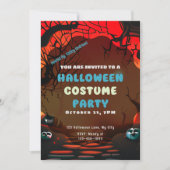 Creepy Red Landschap Branches Zon Halloween Kaart (Voorkant)