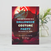 Creepy Red Landschap Enge Zon Halloween Kaart (Staand voorkant)