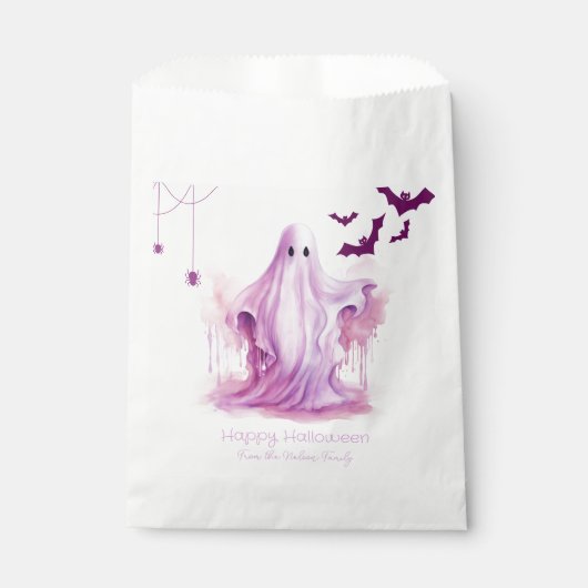 Creepy roze spook vleermuizen spinnen gelukkig Hal Bedankzakje (Voorkant)