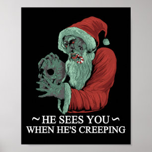 Creepy Santa Claus Krampus Kerstmis Poster
