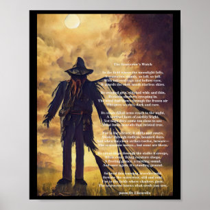 Creepy Scarecrow donkere kunst en gedicht Poster