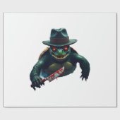 Creepy Scary Halloween Turtle T-Shirt Cadeaupapier (Vlak)