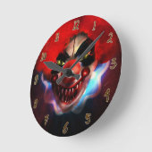 Creepy Scary Killer Clown Halloween Custom Ronde Klok (Hoek)