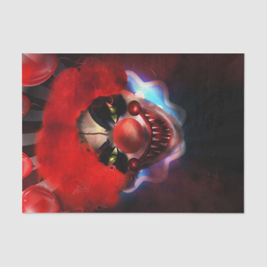 Creepy Scary Killer Clown Halloween Gift Wrap Tissuepapier (Voorkant)