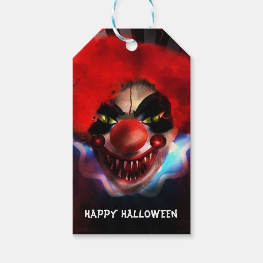 Creepy Scary Killer Clown Halloween Party Favor Cadeaulabel (Voorkant)