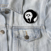 Creepy Scary Screaming Ghosted Ghoul Face Ronde Button 5,7 Cm (In situ)