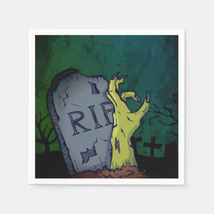 Creepy Scary Zombie Hand Grave Halloween Party Servet