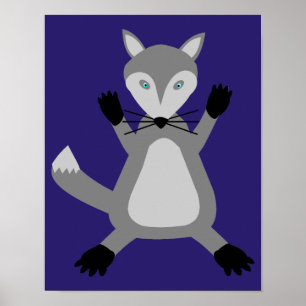 Creepy Schattige Halloween Wolf Poster