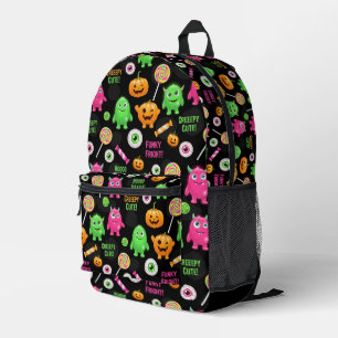 "Creepy Schattige" Monsters en Halloween Fun Seaml Bedrukte Rugzak