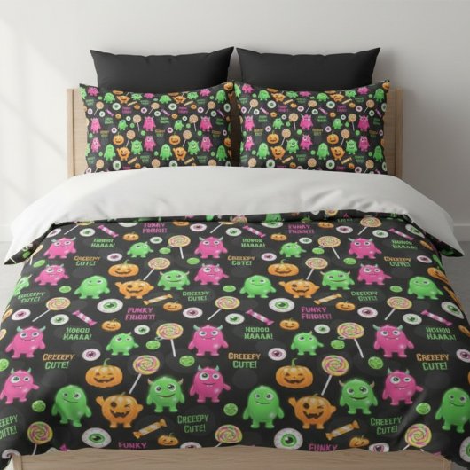 "Creepy Schattige" Monsters en Halloween Fun Seaml Kussensloop