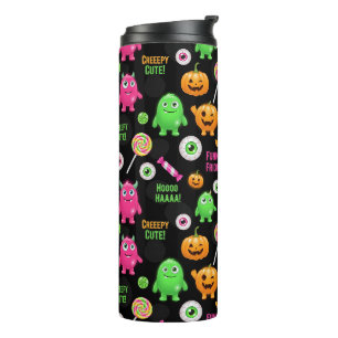"Creepy Schattige" Monsters en Halloween Fun Seaml Thermosbeker