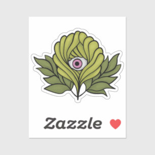Creepy Schattige Plant Spring Green Fantasy Art Sticker