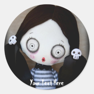 Creepy Schattige Zombie Doll Halloween Stickers