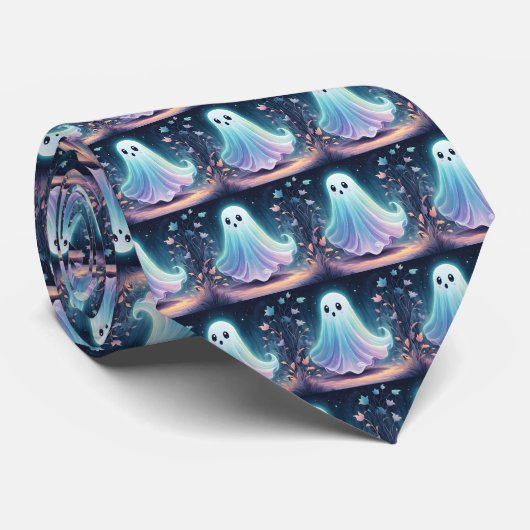 Creepy Schattigee Ghost Stropdas (Opgerold)