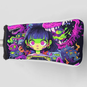 Creepy Schattigee Horror Anime Gamer Girl Golfheadcover
