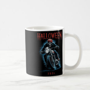 Creepy Skeleton Biker Op Motorfiets Halloween Spoo Koffiemok