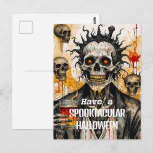 Creepy Skeleton en schedels Briefkaart