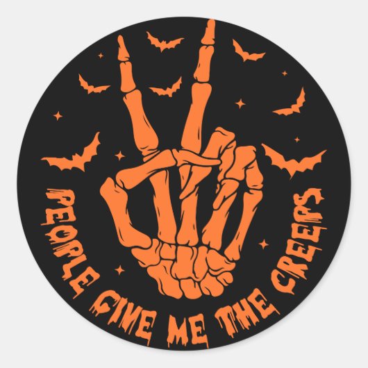 Creepy Skeleton Hand Halloween Sticker (Voorkant)