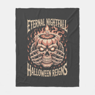 Creepy Skeleton Hands Pumpkin Skull Fleece Deken