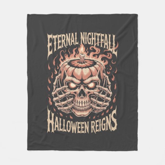 Creepy Skeleton Hands Pumpkin Skull Fleece Deken (Voorkant)