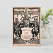 Creepy Skeleton Uitnodiging (Staand voorkant)