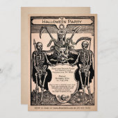 Creepy Skeleton Uitnodiging (Voorkant / Achterkant)