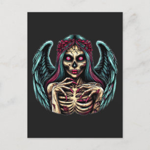 Creepy Skeleton Zombie Angel Dark Fantasy Art Briefkaart