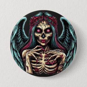 Creepy Skeleton Zombie Angel Dark Fantasy Art Ronde Button 7,6 Cm
