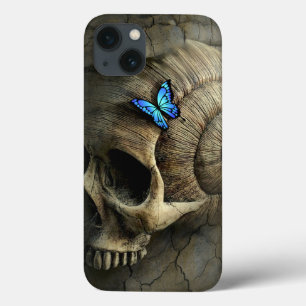 Creepy Skull en Butterfly iPhone 13 Hoesje