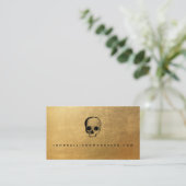 Creepy Skull Gold Visitekaartje (Staand voorkant)