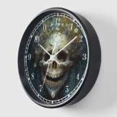 Creepy Skull Gothic Dark Fantasy Art Clock (Hoek)