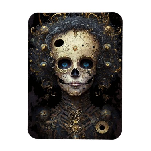 Creepy Skull Gothic Dark Fantasy Art Magneet (Verticaal)