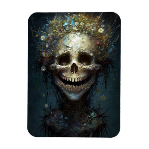 Creepy Skull Gothic Dark Fantasy Art Magnet Magneet